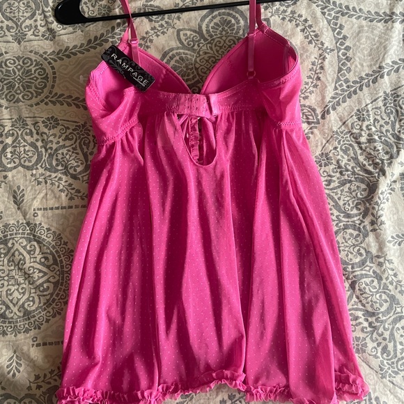 Rampage Pink Polka Dot Chemise Underwire - Picture 2 of 4